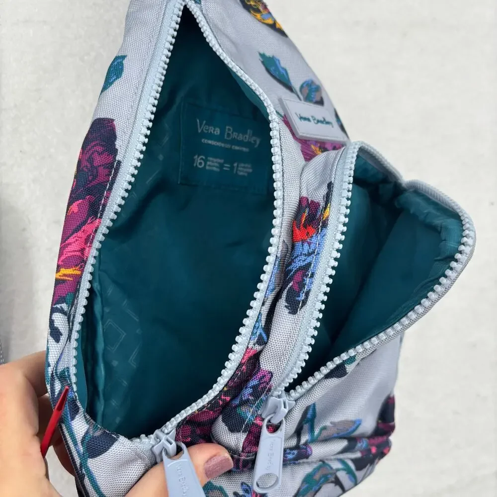 Vera‎ Bradley ReActive Sling Backpack Bag Blue Spring Ivy Floral Pattern